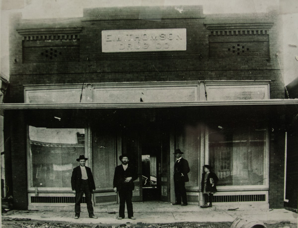 Vintage photograph of E W Thomson Drug Company, from around the beginning of the twentieth century.